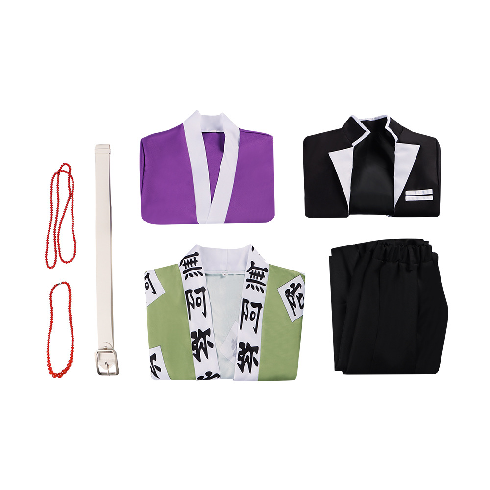 Полный косплей-костюм Гёмэй Химэдзимы (Столп Камня) в униформе Истребителей демонов для Хэллоуина