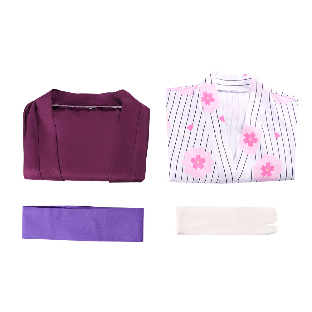 Парный косплей-костюм Танджиро и Мицури в юката из арки «Деревня кузнецов» (3 сезон)