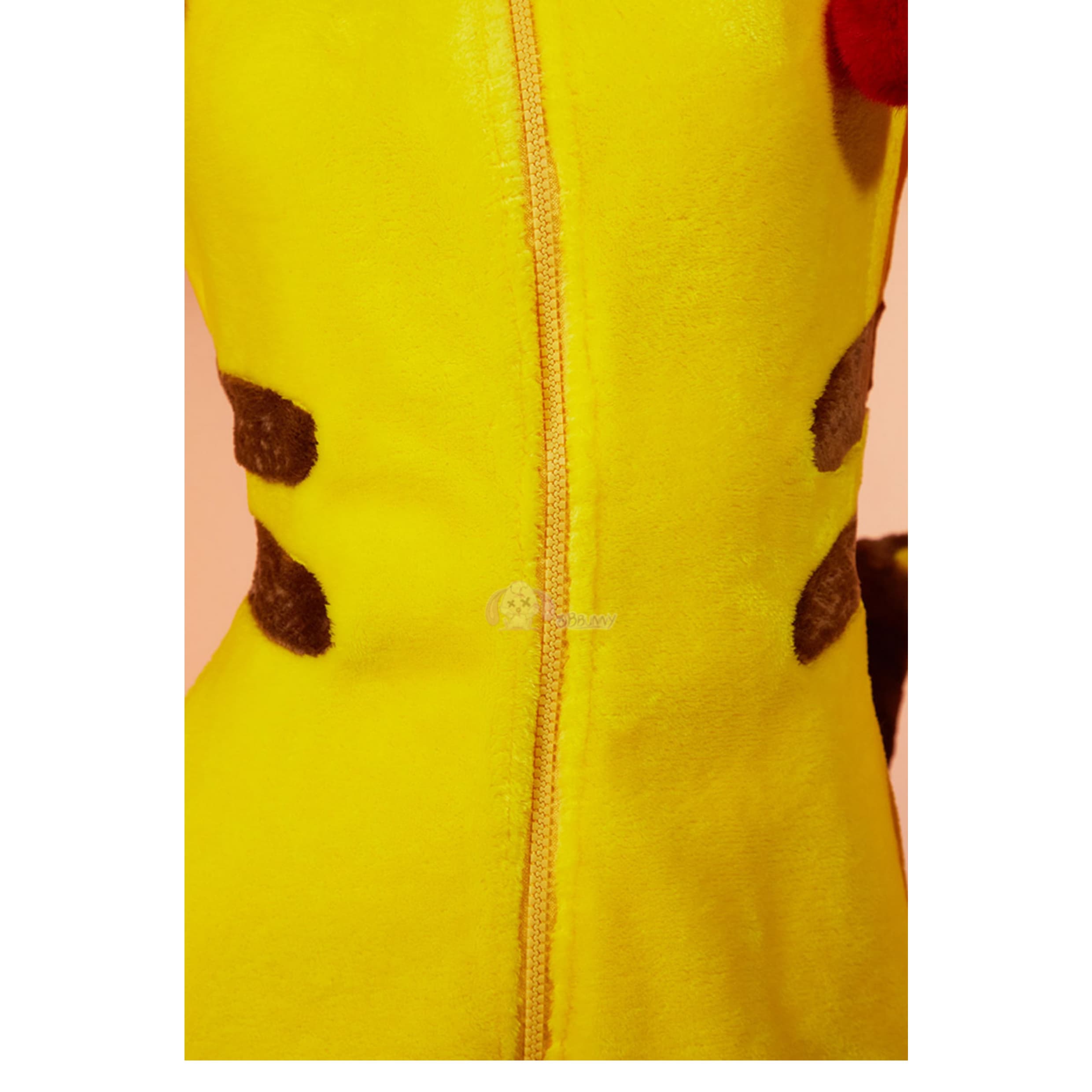 Женский комбинезон для косплея Пикачу: мягкий жёлтый костюм с ушками и хвостом