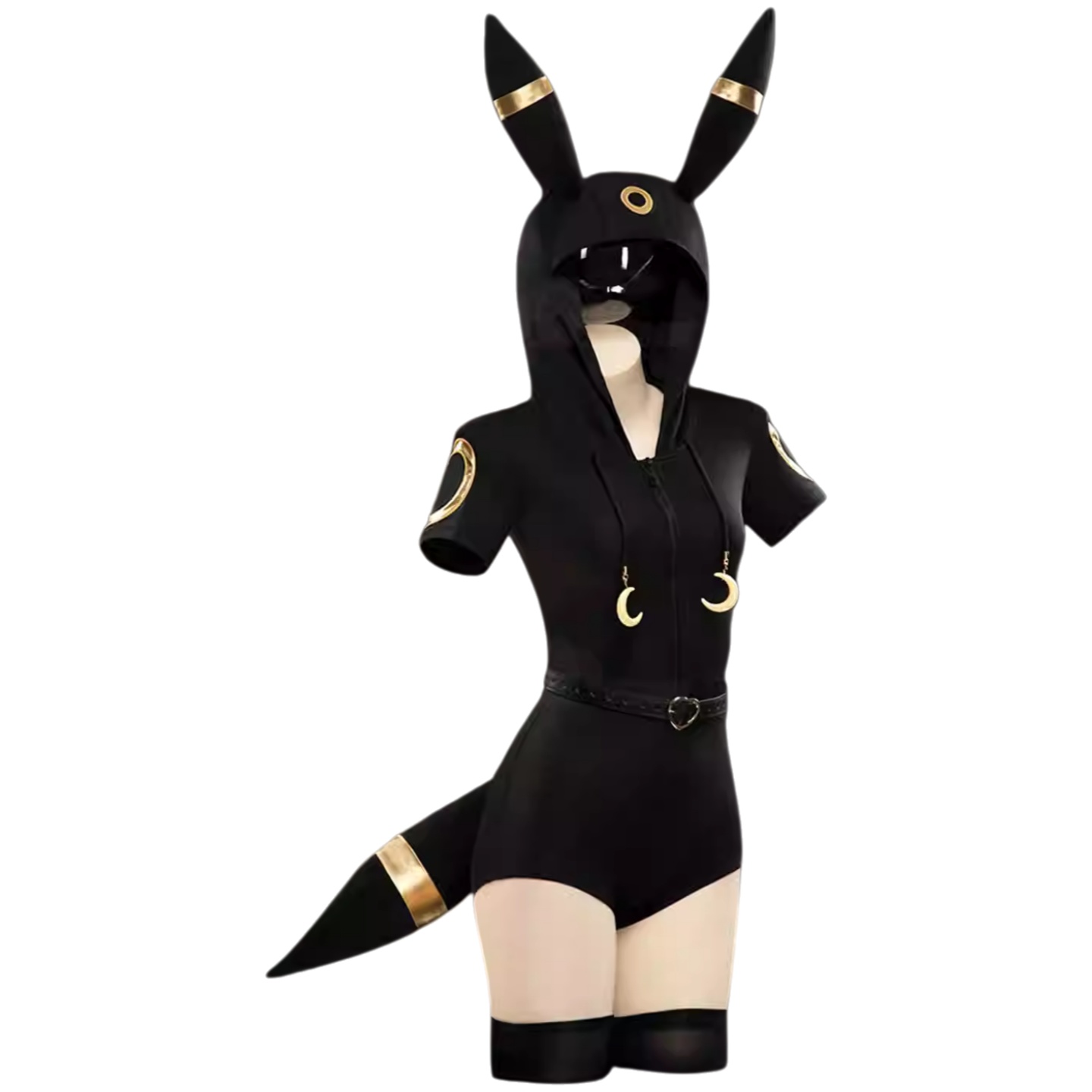 Оригинальный фанарт-костюм Умбреона в стиле косухи | Облегающий комбинезон с мягкими лапами