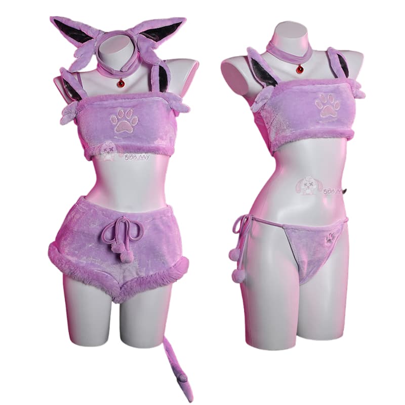 Мягкий раздельный пижамный костюм для косплея Эспеон для девушек