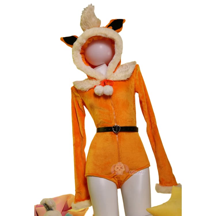 Мягкий оранжевый комбинезон для косплея Флареон для девушек