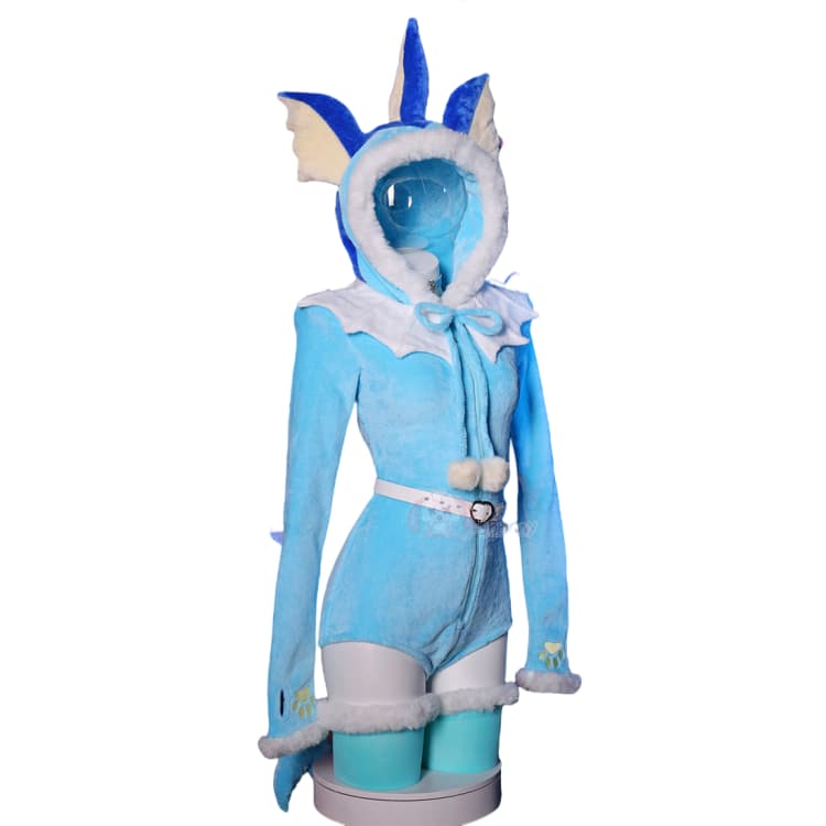 Голубой плюшевый косплей-костюм Вапореона - Мягкий аниме-комбинезон для девушек