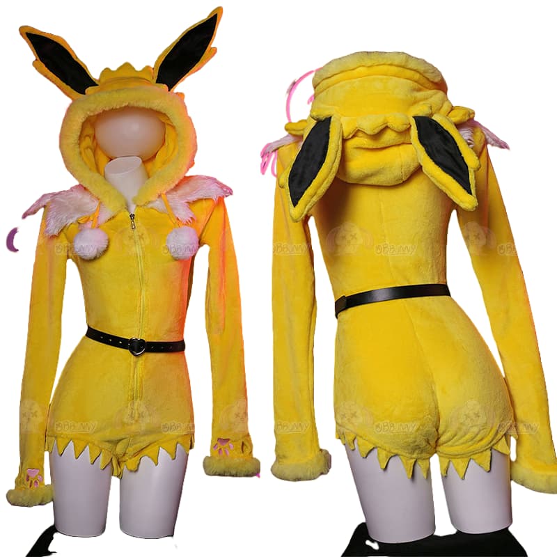 Мягкий желтый комбинезон для косплея Джолтеон для девушек