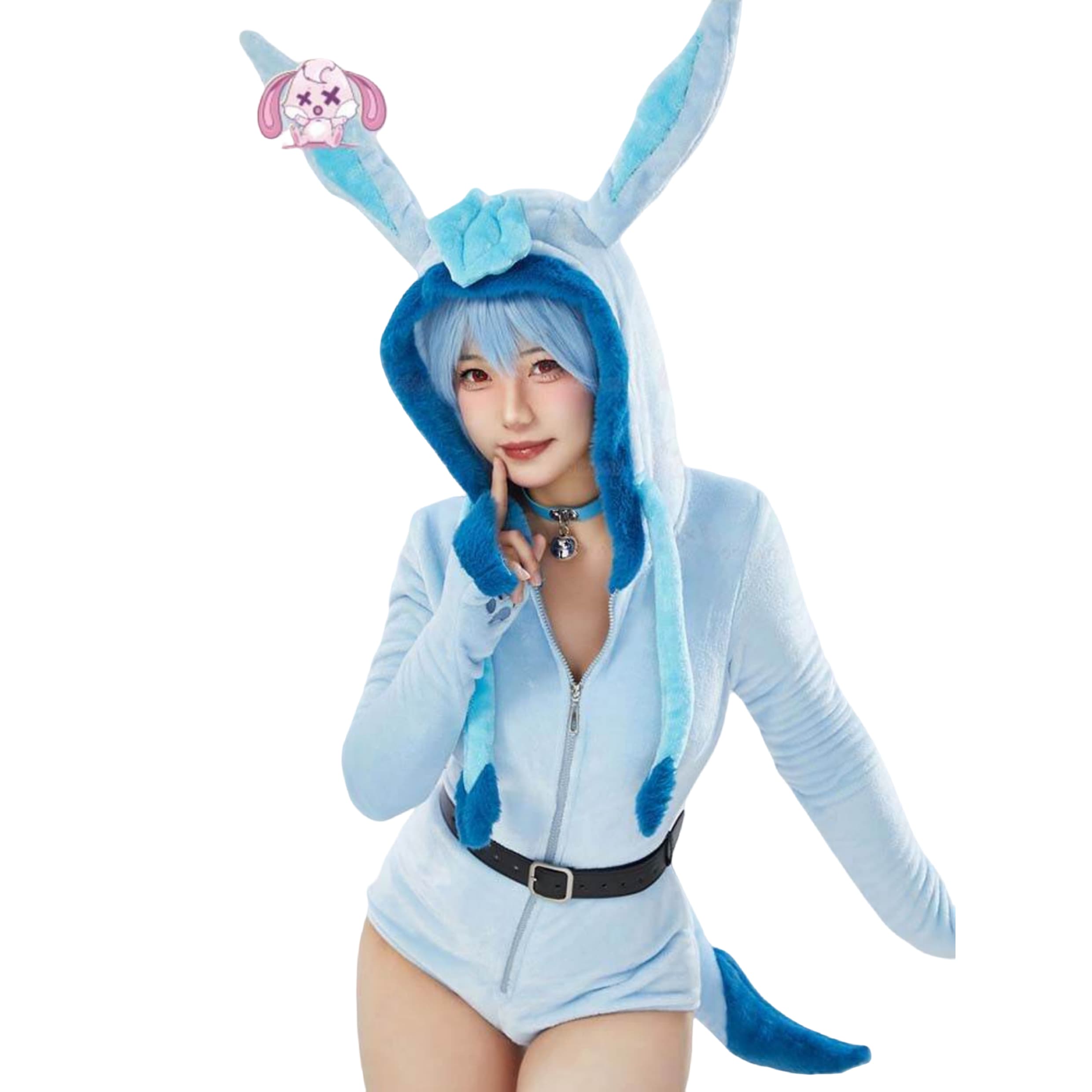 Мягкий синий комбинезон для косплея Глейсион для девушек