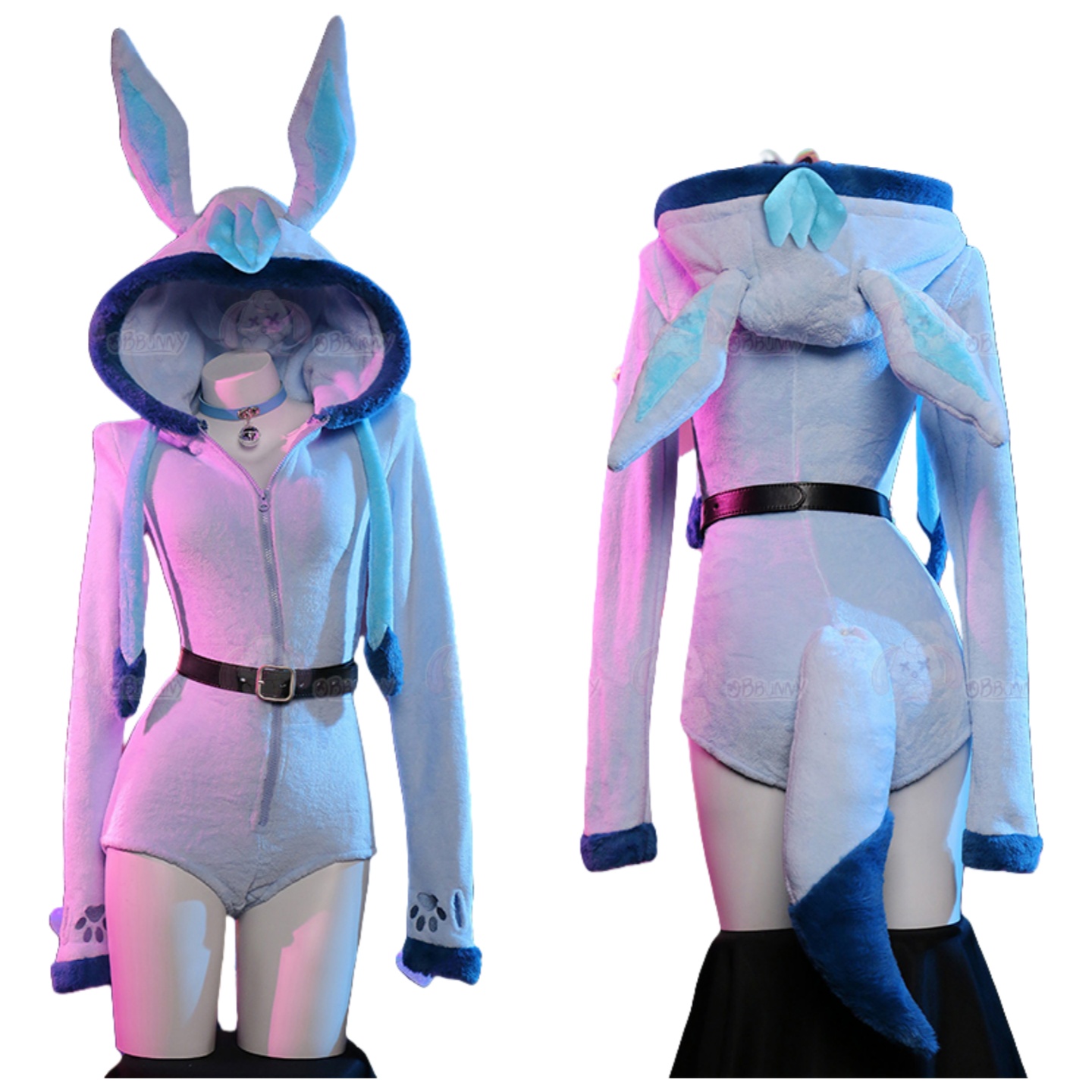 Мягкий синий комбинезон для косплея Глейсион для девушек