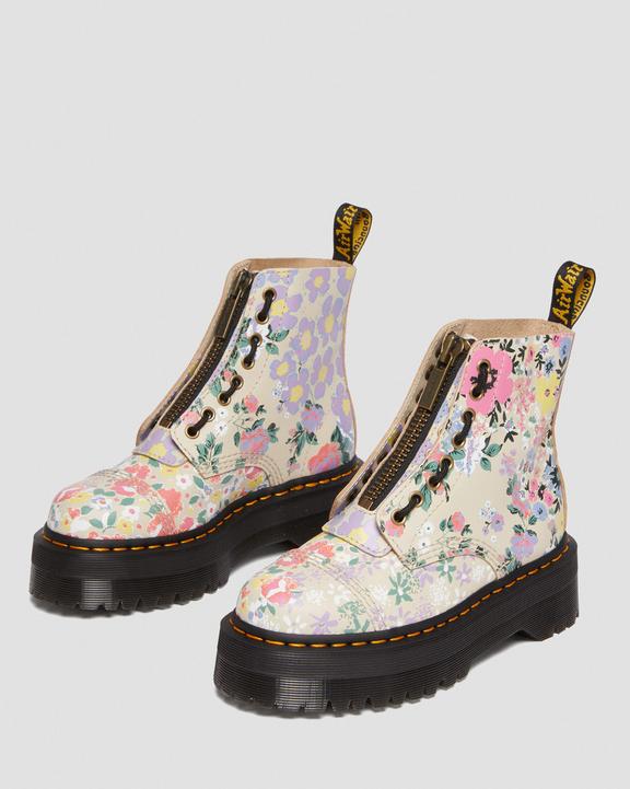 Sinclair Floral Mash Up Leather Platform Boots