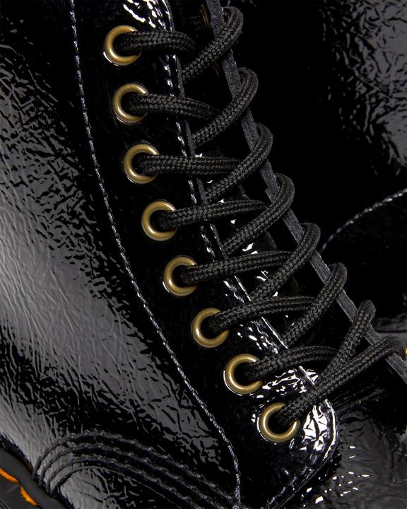 Sinclair Distressed Patent Leather Platform Boots