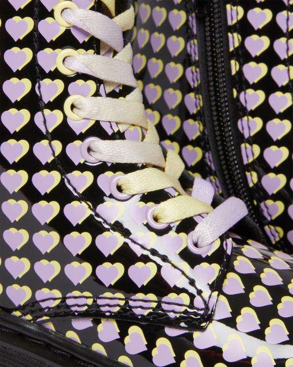 Junior 1460 Patent Heart Printed Lace Up Boots