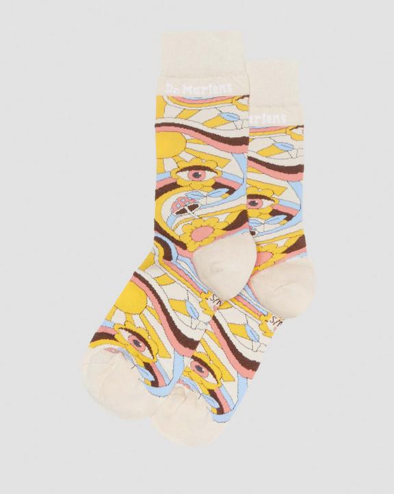Retro Printed Cotton Blend Socks