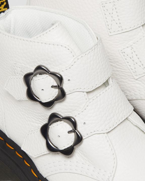 Devon Flower Buckle Leather Platform Boots