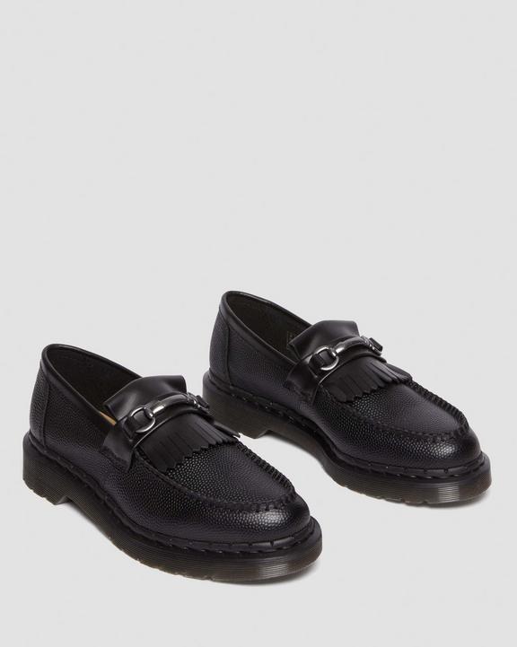 Adrian Snaffle Pebble Grain Leather Kiltie Loafers