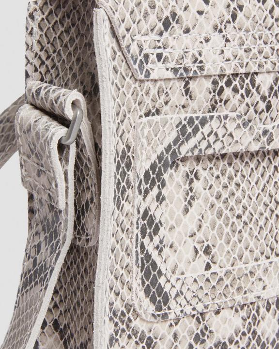Snake Print Leather Vertical Crossbody Bag