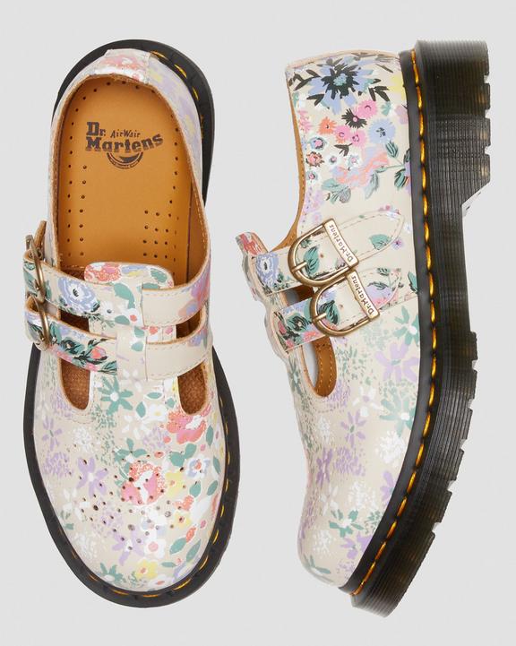 8065 Floral Mash Up Leather Mary Jane Shoes
