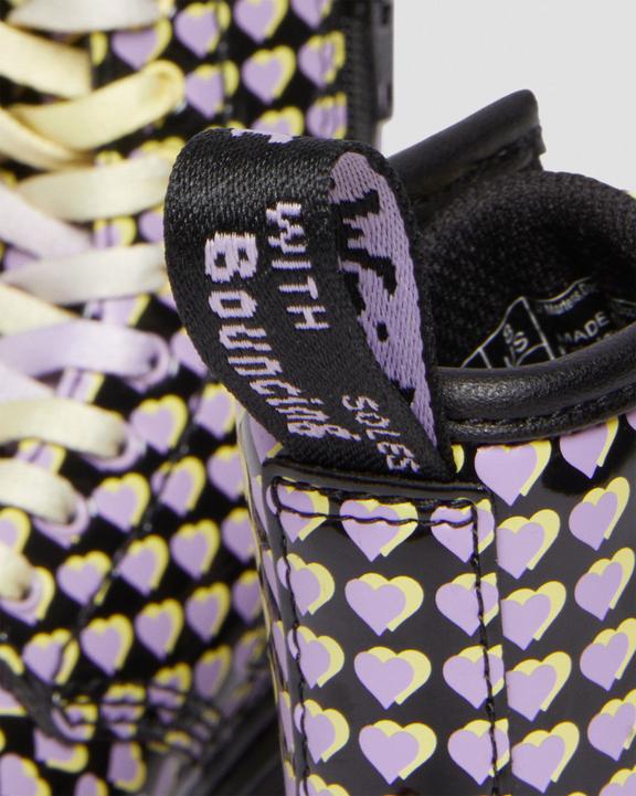 Toddler 1460 Patent Heart Printed Lace Up Boots