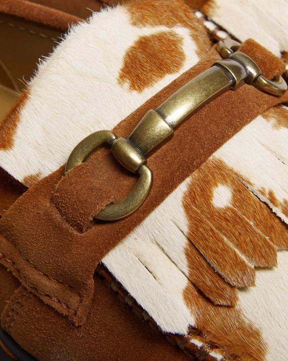 Adrian Snaffle Hair-On Cow Print Kiltie Loafers