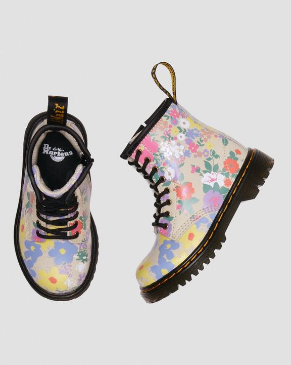 Toddler 1460 Floral Mash Up Leather Lace Up Boots