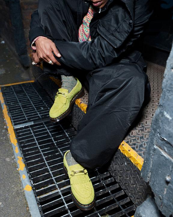 Adrian Snaffle Repello Emboss Suede Kiltie Loafers