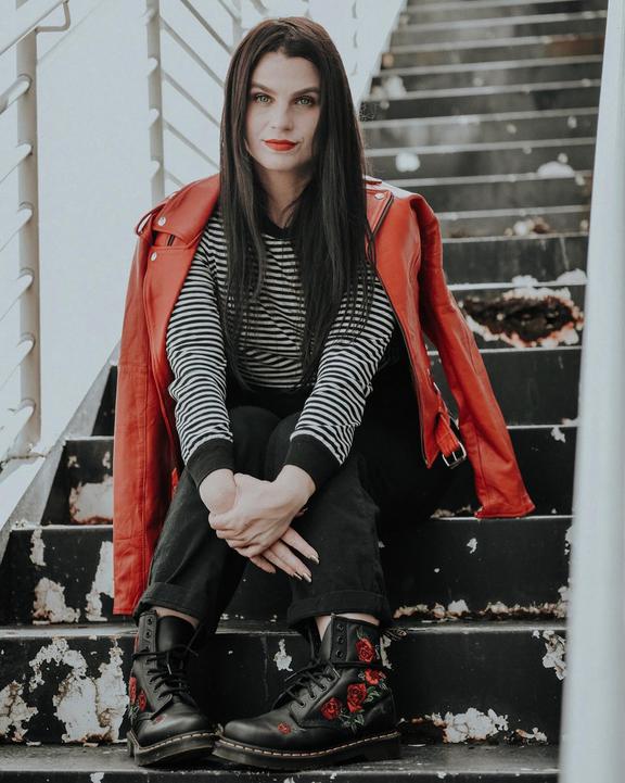 1460 Vonda Floral Leather Lace Up Boots