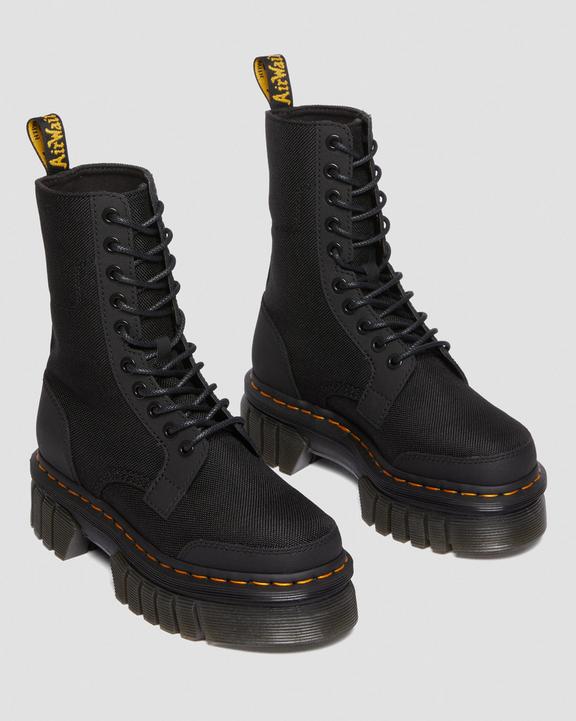 Audrick 10-Eye Poly & Leather Platform Boots