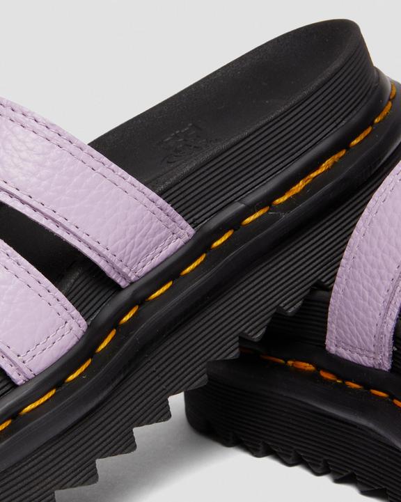 Blaire Flower Buckle Milled Nappa Slide Sandals