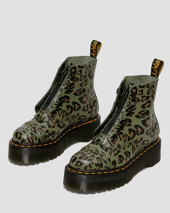 Sinclair Distorted Leopard Print Platform Boots
