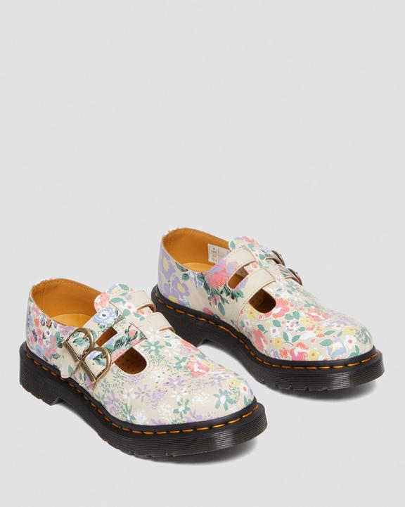 8065 Floral Mash Up Leather Mary Jane Shoes