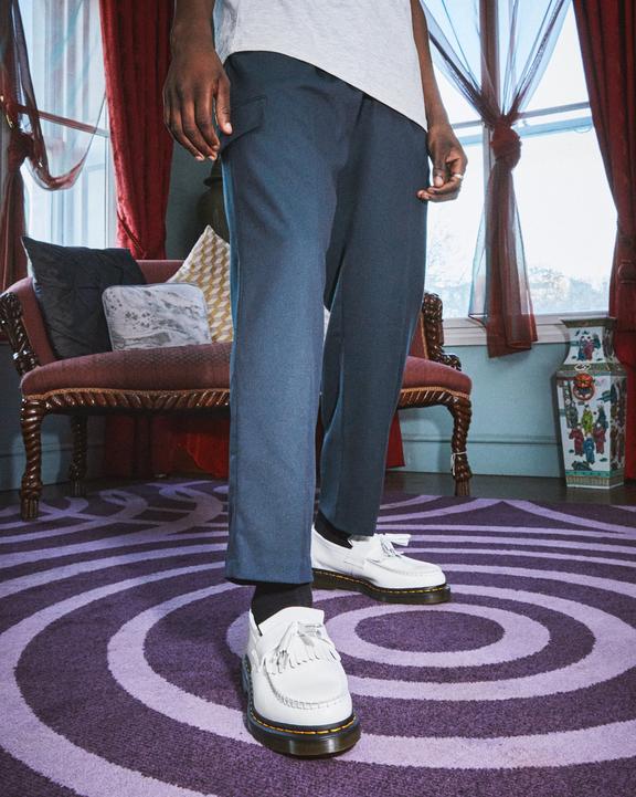 Adrian Yellow Stitch Leather Tassel Loafers