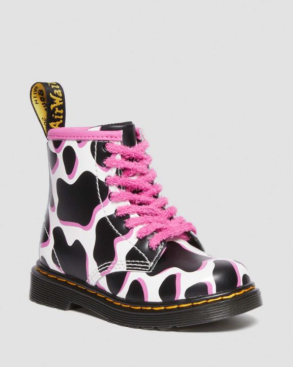 Toddler 1460 Cow Print Patent Leather Lace Up Boots