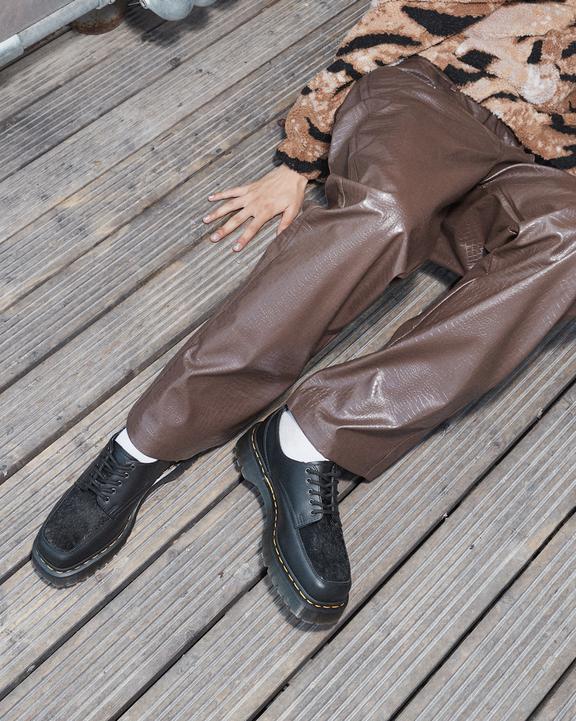 5-Eye Bex Square Toe Hair-On & Leather Shoes