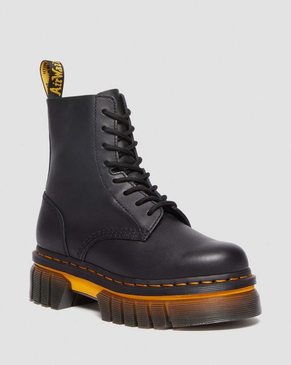 Audrick Contrast Sole Leather Platform Ankle Boots