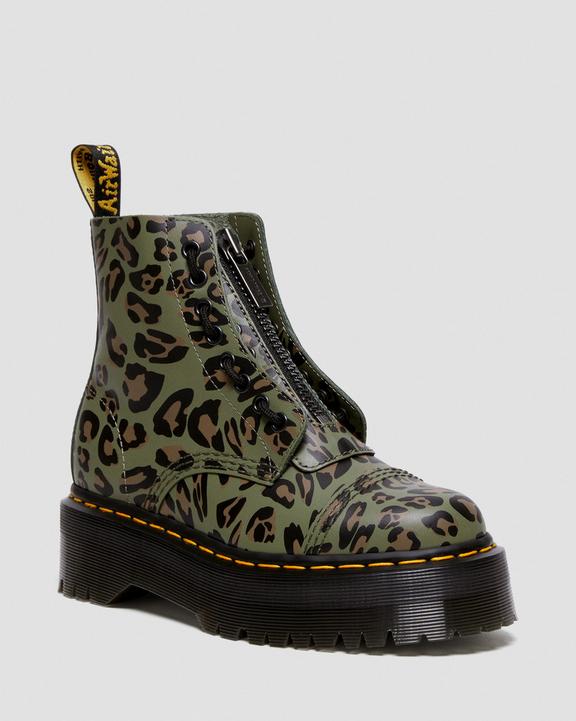 Sinclair Distorted Leopard Print Platform Boots