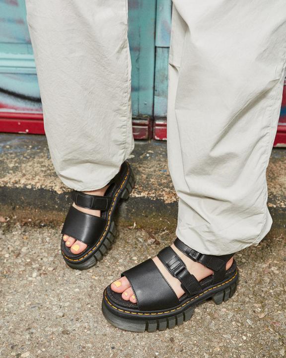 Ricki Nappa Lux Leather 3-Strap Platform Sandals