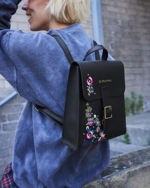 Vintage Floral Leather Mini Backpack