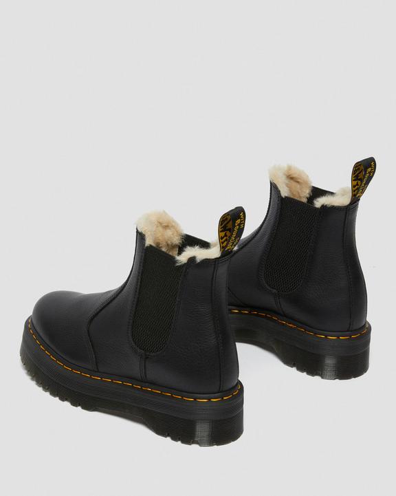 2976 Faux Fur Lined Platform Chelsea Boots