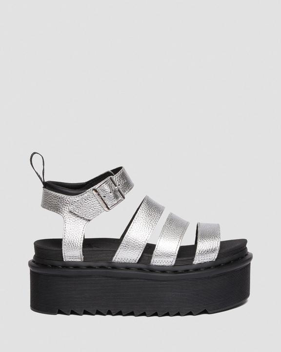 Blaire Metallic Leather Platform Strap Sandals