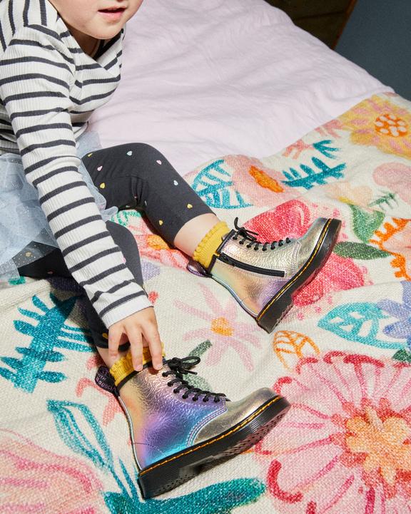 Toddler 1460 Rainbow Crinkle Leather Lace Up Boots