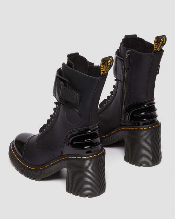 Gaya 10-Eye Alternative Leather Heeled Boots