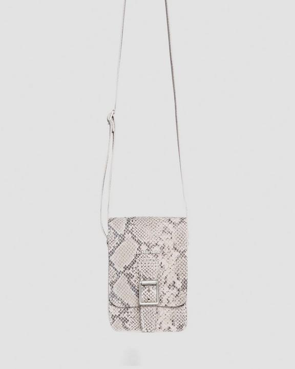 Snake Print Leather Vertical Crossbody Bag