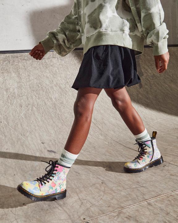 Junior 1460 Floral Mash Up Leather Lace Up Boots