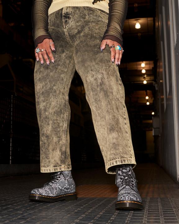 1460 Snake Print Leather Lace Up Boots