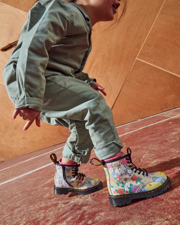 Toddler 1460 Floral Mash Up Leather Lace Up Boots