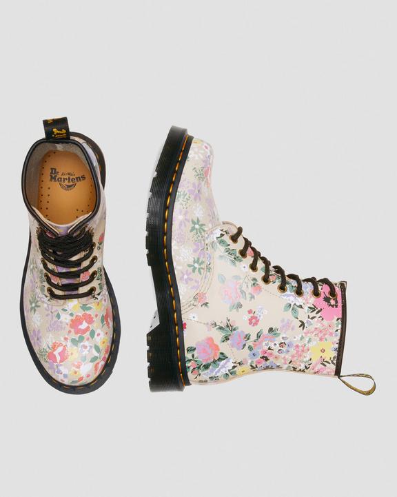 1460 Floral Mash Up Leather Lace Up Boots