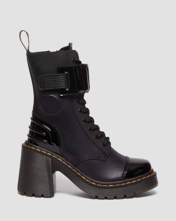 Gaya 10-Eye Alternative Leather Heeled Boots