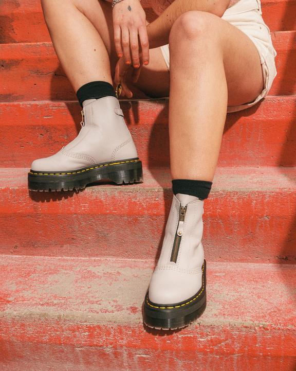 Jetta Zipped Sendal Leather Platform Boots