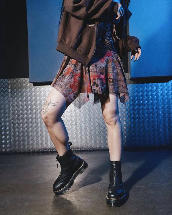 Jetta Zipped Sendal Leather Platform Boots