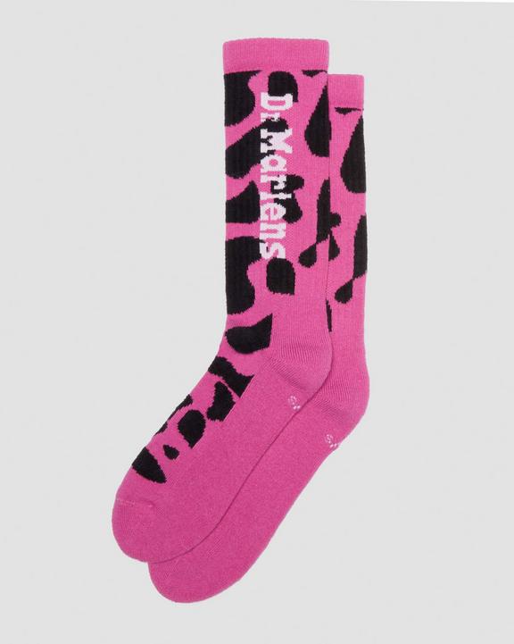 Vertical Logo Cow Print Cotton Blend Socks