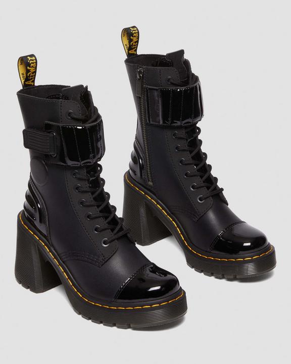 Gaya 10-Eye Alternative Leather Heeled Boots