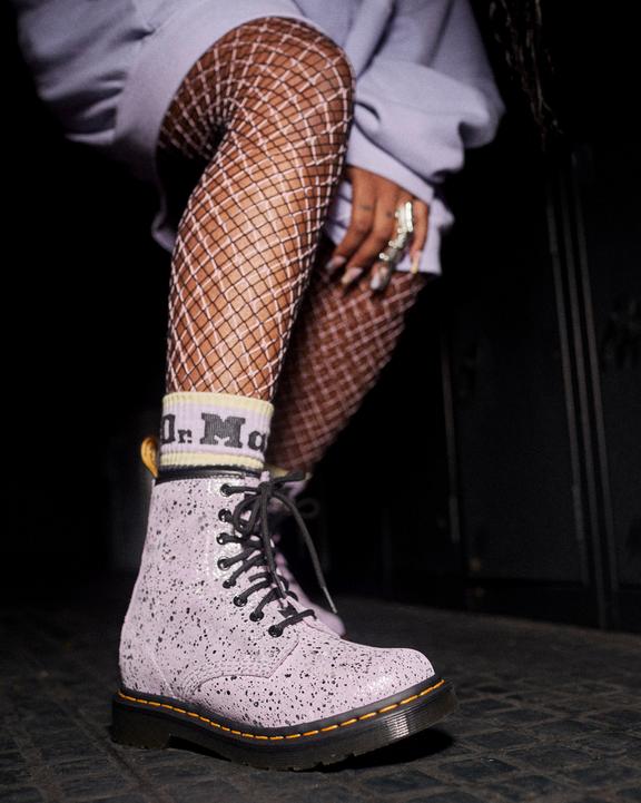 1460 Metallic Splatter Suede Lace Up Boots