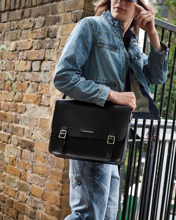 Leather Box Crossbody Messenger Bag